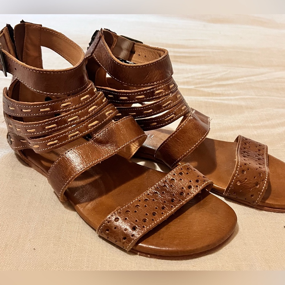 Bed Stu Tan Leather Strappy Sandals